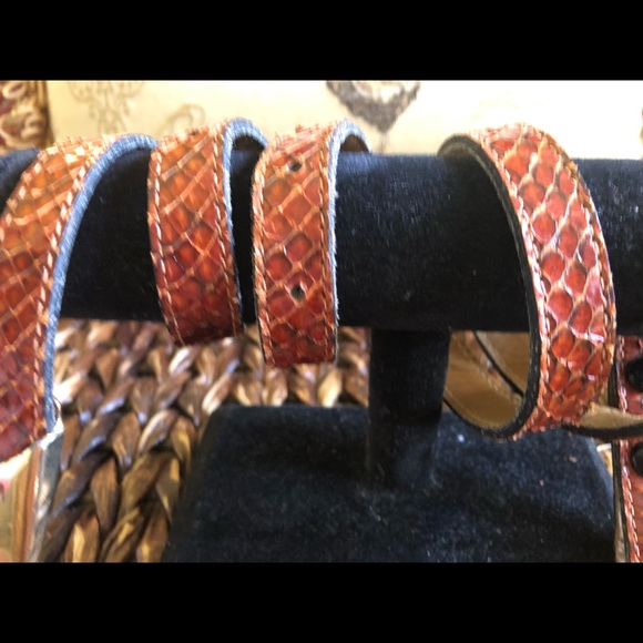 Vintage Snakeskin, Leather Lined Belt by Apple ACC of NY Belt - Picture 1 of 5